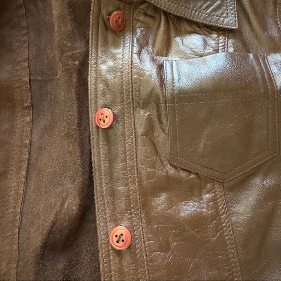 Vintage Bisou Bisou Genuine Leather Cropped Vest M - Picture 7 of 11